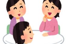 会話する人たち。