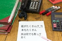散らかった机