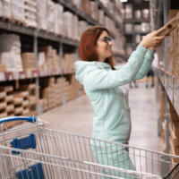 イケアで買い物している女性