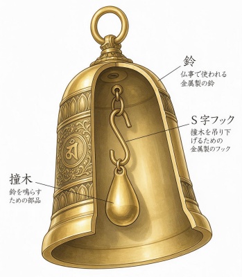 お鈴をリメイクした風鈴のAI想像図