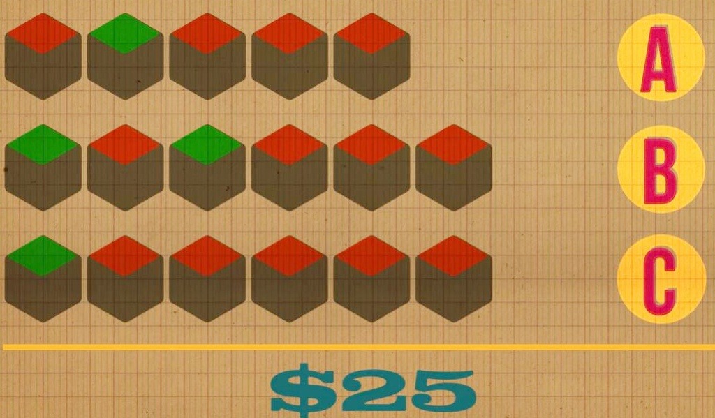 赤と緑の目のサイコロ